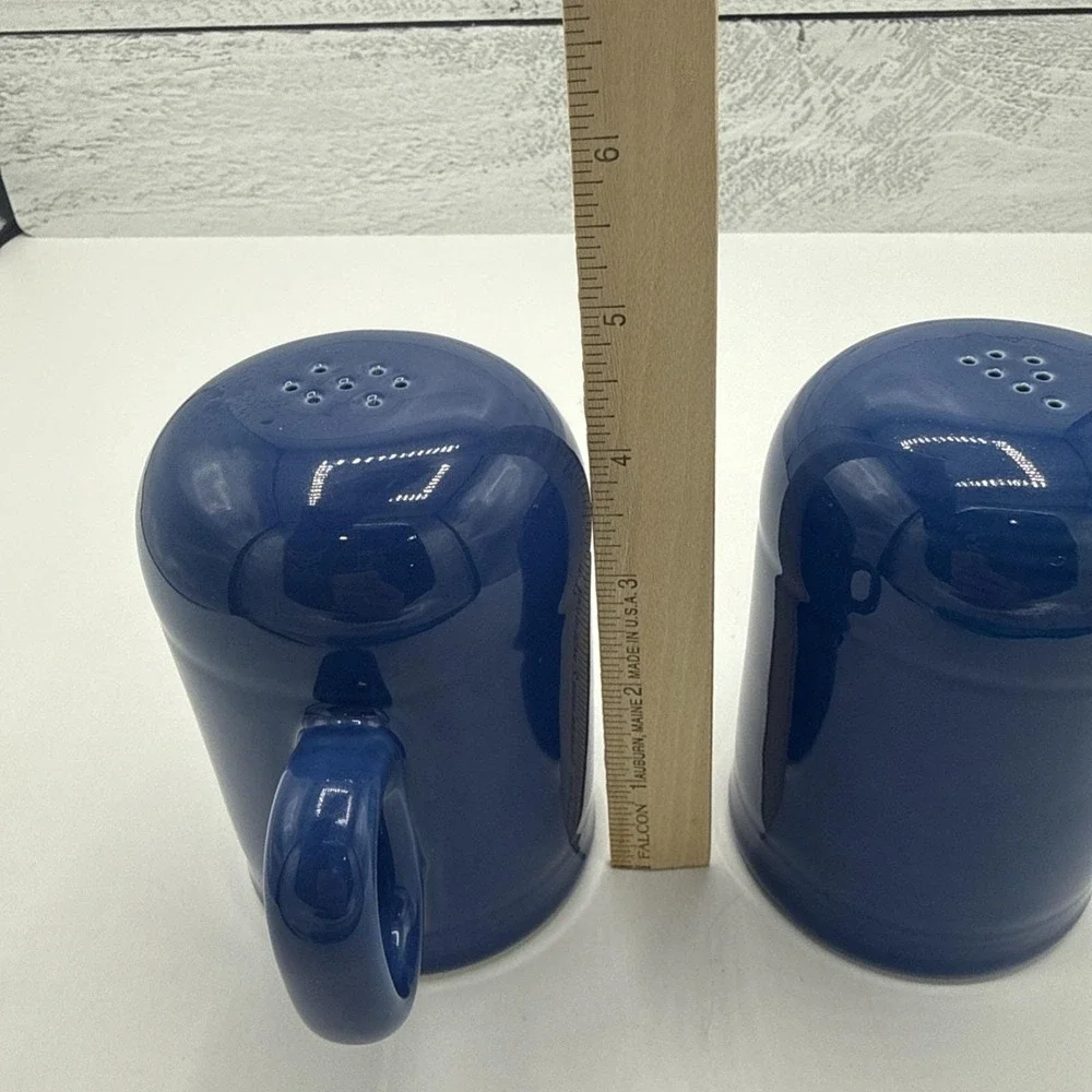 Fiestaware Rangetop Blue Salt and Pepper Shakers Set of 2 Ceramic Glazed Fiesta